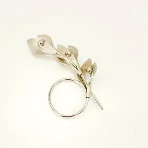 Vintage Beau Sterling Silver Brooch. 925 Calla Lily Flower Pin