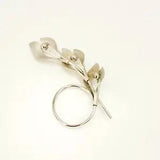 Vintage Beau Sterling Silver Brooch. 925 Calla Lily Flower Pin