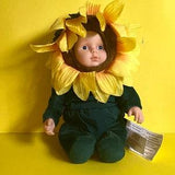 Anne Geddes 1999 Sunflower 9?inches Doll Green Yellow Especially Kids Co.