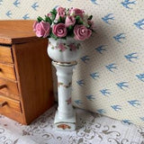 1:12 scale roses Valentine??s Day miniatures dolls house vase floral bouquet pretty  flowers decoration pink vase dolls house