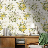 Floral Wallpaper Peel & Stick, Bouquets of Yellow White Flowers Wallpaper, Removable Wallpaper