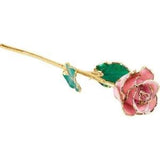 Pink Pearl Laquered Real Rose 24K Gold Plated Trimmed Great Gift