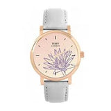 Toff London TLWS-17578 Ladies Purple Water Lilies Flower Watch