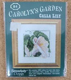 Serendipity Designs Carolyn's Garden Calla Lily Flower Cross Stitch Kit 4x4 NEW
