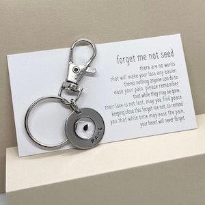 Memorial Gift, Personalized, Memorial Keychain, Forget Me Not, Loss, Grief, Mother, Father, Child, Baby, Pet, Friend, Miscarriage, Funeral