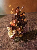 Fabulous Vintage DRIED Flowers on Seashell Rosewood Hawaii Tropical Beach Decor