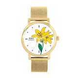 Toff London TLWS-37017 Ladies Yellow Lily Flower Watch
