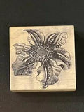 Magenta Flower Stamp, Clematis/Lily VTG Rubber Stamp Canada 3 X 3 Inches