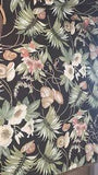 New Robert Allen Shell Floral Lily Chocolate Brown  Peach Green White 48???L 54???