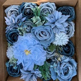 Silk Flowers - Dahlias Roses Peonies Orchids- Great for Wedding Bouquet Decor Centerpieces Bridal Shower Party Decoration -5