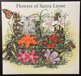 SIERRA LEONE FLOWERS STAMP SHEET 6V 2002 MNH DAY LILY FLORA NATURE WILDLIFE