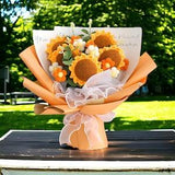 Crochet Sunflower Bouquet, Crochet Flowers Bouquet, Valentines Day Bouquet of flowers, Knitted flowers, Anniversary gift, Gift for her