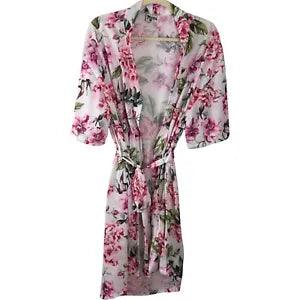 Show Me Your Mumu Women's Pink Peony Floral Robe Kimono Sleepwear One Size