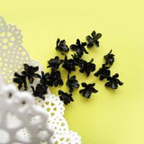 5pcs Black vanilla flower Polymer clay beads Jewelry making DIY supply Hairpiece design supply Goth flowers crown Dark floral jewelry supply