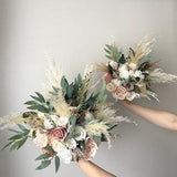 Boho Ivory Blush Dusty Pink White Peony Roses Bouquet Accents Wedding Boho Bridal Bouquet Ivory Wedding Bouquet Dusty Bridesmaid Bouquet