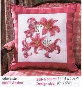 LILIES  PILLOW  CROSS STITCH PATTERN ONLY  YD  SYV