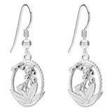 FASHIONS FOREVER? 925 Sterling Silver Lily Flower Hook-Wire OR Leverback Earring