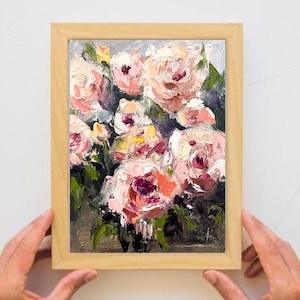 Peony painting Original flowers painting Small painting Abstract flowers