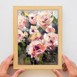 Peony painting Original flowers painting Small painting Abstract flowers