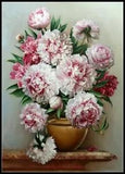 Peony Flowers II - DIY Counted Cross Stitch Pattern Needlework