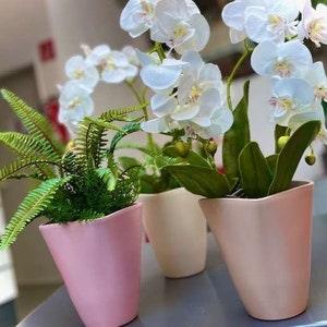 Flower pot, plant pot, orchid pot in different colors, ceramic, planter