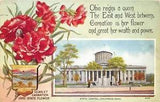 Columbus Ohio 1911 Postcard State Capitol & Carnation Flower