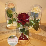 Eternal Rose LED Light,Valentine's Gift,Eternal rose in Glass Dome,Gift For Her,Bridesmaid Gifts,Birthday Gift,Wedding Gift Anniversary Gift
