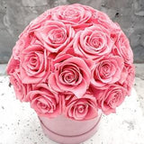Forever Rose - Eternal Roses - Dome of 30 Forever Roses, Pink in Velvet Box