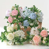 Artificial Silk Flowers Peony Bud Wedding Bridal Bouquet Road Lead Flower...
