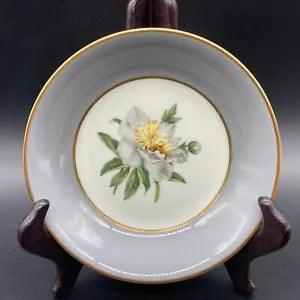 Set of 5 Princess China Tru-Tone Golden Peony Gray 5" Fruit Sauce Dessert Bowl