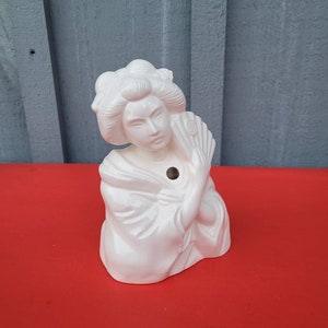 Orchids of Hawaii Geisha White  Ceramic Vase Planter Made In Japan