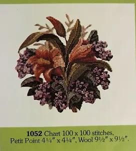 Alice Godkin Petit Point Kit 2 Thread Cotton Floss 1052 Tiger Lilies Violets NOS