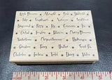 Great Impressions FLOWER NAMES ROSE LILY IRIS VIOLET Background Stamp K045