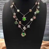 NEW LISTINGNWT Betsey Johnson Vintage Jewelry Basket Frog Turtle Lily Pad 3 Tiered Necklace