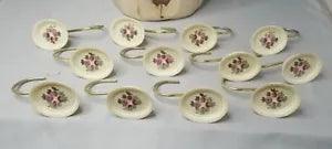 Flower Shower Hooks Victorian Peony Cameo Resin Multicolor 12 Count