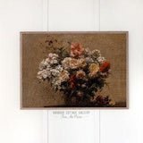 Autumn Floral Bouquet, Fall Decor, Antique Flower Painting Still Life, Printed and Shipped  | 353 Flowers