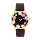 Toff London TLWS-37068 Ladies Pink Carnations Flower Watch