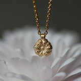 Gold necklace botanical, flower jewelry, plant seed necklace gold-plated, organic necklace, seed texture necklace, seed capsule pendant