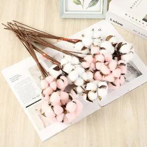 Dried Cotton Flower Natural Artificial Bouquet Flowers Home Garden Party Decor
