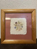 93 Vintage Wall Art Framed Pressed Dried Wild Flowers Handmade Signed 8.75X8.75