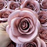 New Model 2022 Dusty Rose Silk Flowers Wholesale Mauve Roses Artificial Flowers High Quality Silk Roses for Wedding Bouquets Centerpieces