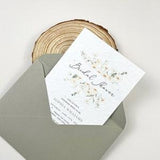 Daisy Bridal Shower Invitation, Wildflower seed Paper, Printed Bridal Shower Announcement, Bridal Invitation with envelope