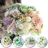 Artificial Silk Peony Flower Bunch Fake Rose Holding Bouquet Wedding Home Decor