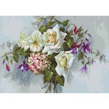 Cross Stitch Kit Roses Flowers Bouquet with roses DIY Luca-s Unprinted canvas