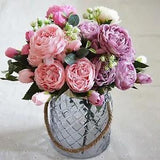 13 Heads Silk Peony Artificial Flowers Peony Wedding Bouquet Home Party Decor bu