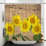 Wild Flower Shower Curtain Vintage Floral sunflower Shower Curtain Nature Botanical Fabric Waterproof Bathroom Home,Size W*H