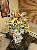 Fall Farmhouse Table Centerpiece, Floral Arrangement, Home Decor