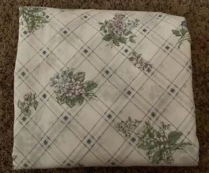 Vintage Thomaston FULL Flat Sheet No Iron Lily Of The Valley Flowers Floral