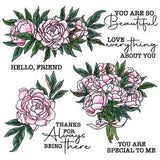 Spring Flowers Peony Love Everything About You Metal Cutting Dies Clear Stamps