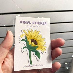 Sunflower Sticker | Flower | Weather Proof | Glossy Laminate |